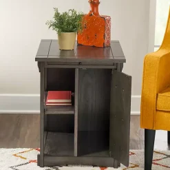 Gray Wood Parnell Storage Accent Table