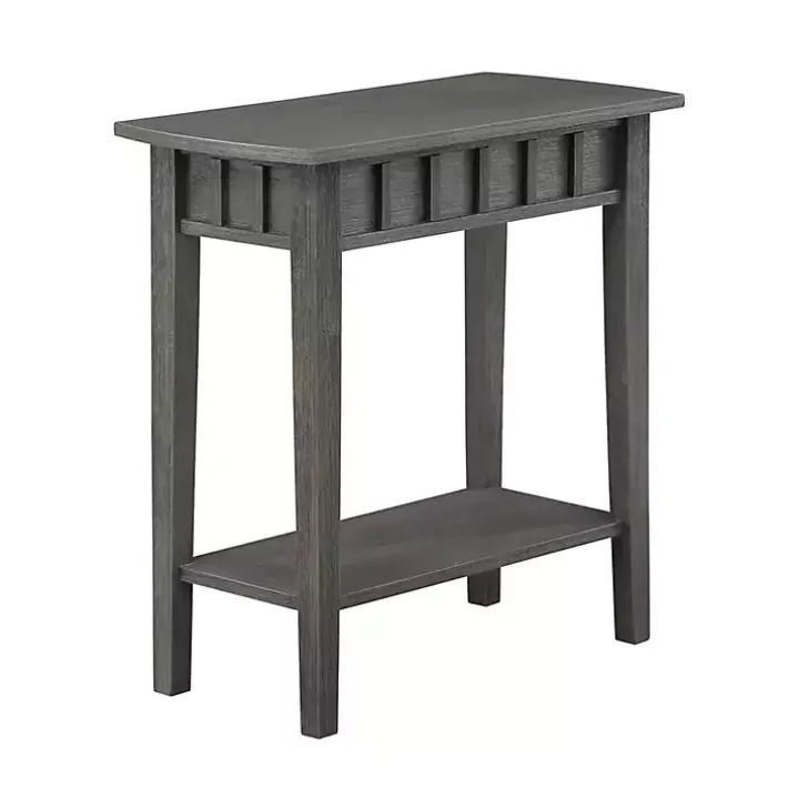Gray Wood Slat Accent Table