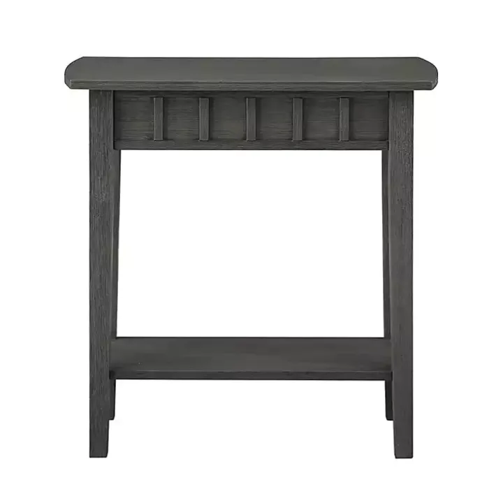 Gray Wood Slat Accent Table