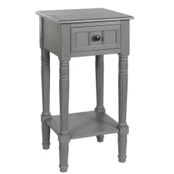 Gray Wood Square Hampton Accent Table