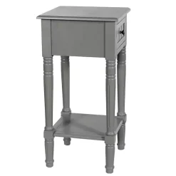 Gray Wood Square Hampton Accent Table