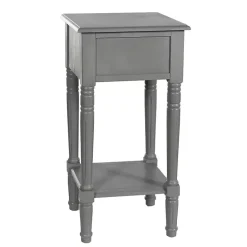 Gray Wood Square Hampton Accent Table