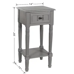 Gray Wood Square Hampton Accent Table