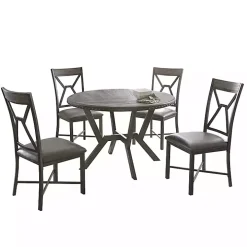 Gray Wood Upholstered 5-pc. Dining Set