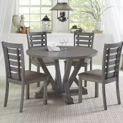 Gray Wooden Fiji Round Dining Table