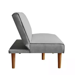 Gray Woven Channel Convertible Sofa