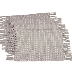 Gray Woven Dashed Placemats, Set of 4