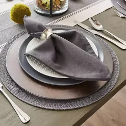 Gray Woven Round Placemats, Set of 6