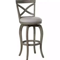 Gray X-Back Swivel Bar Stool
