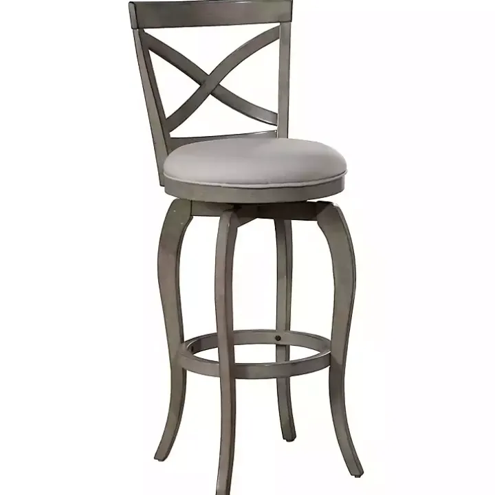 Gray X-Back Swivel Bar Stool