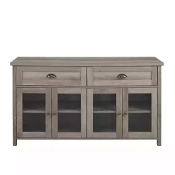Graywash Rustic Glass Front Sideboard