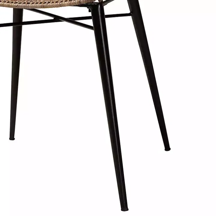 Graywashed Metal Flared Dining Chairs, Set of 2