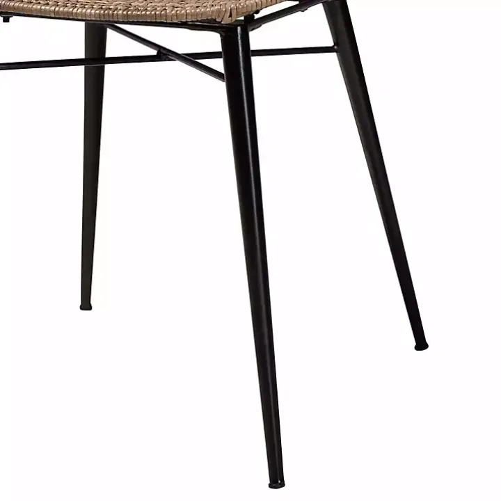 Graywashed Rattan Dining Chairs, Set of 2