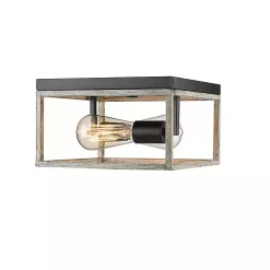 Graywashed Square Flush Mount Light