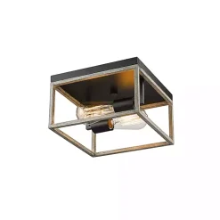 Graywashed Square Flush Mount Light