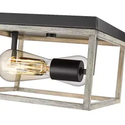 Graywashed Square Flush Mount Light