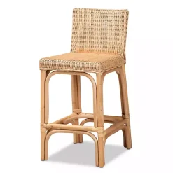 Greek Natural Rattan Woven Counter Stool
