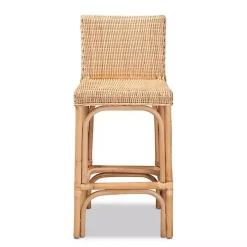 Greek Natural Rattan Woven Counter Stool