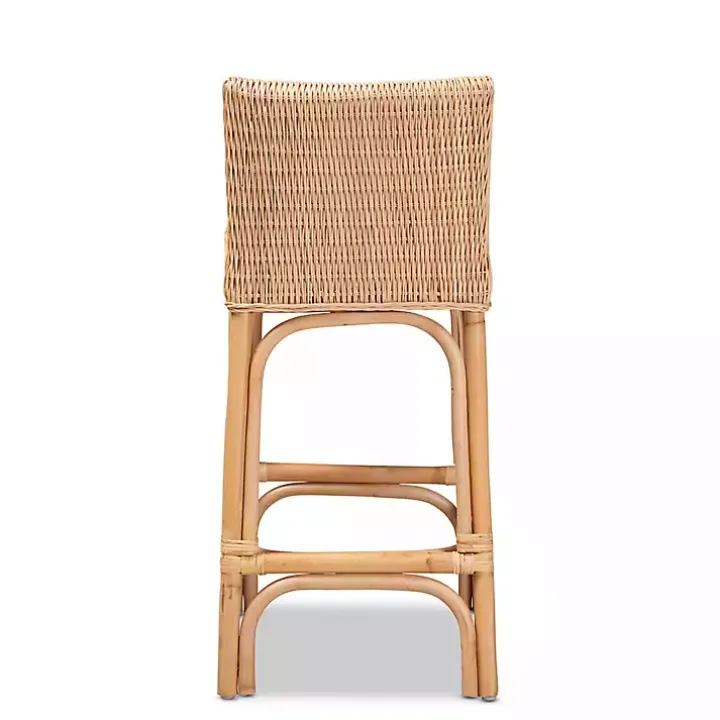 Greek Natural Rattan Woven Counter Stool