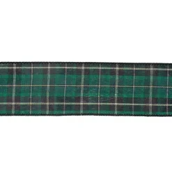 Green and Black Plaid Bow Christmas Tree Topper