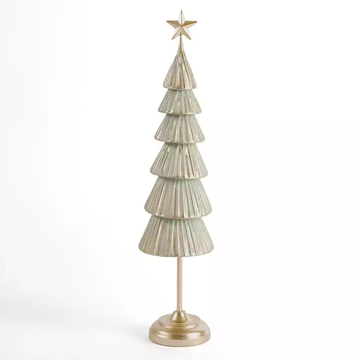 Green and Gold Tiered Christmas Tree, 23 in.