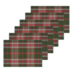 Green and Red Axel Plaid Placemats, Set of 6