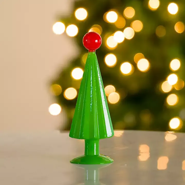 Green and Red Glass Christmas Tree