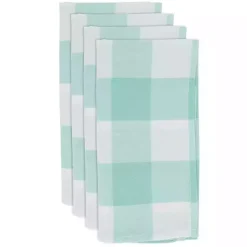 Green and White Buffalo Plaid Napkins, Set of 4