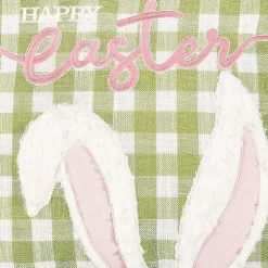 Green and White Gingham Bunny Ears Pillow