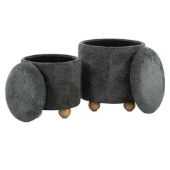 Green Bacci Nesting Ottomans, Set of 2