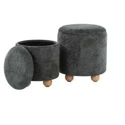 Green Bacci Nesting Ottomans, Set of 2