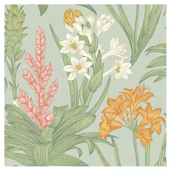 Green Botanical Villa Peel & Stick Wallpaper