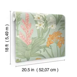 Green Botanical Villa Peel & Stick Wallpaper