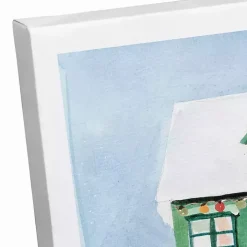 Green Christmas House Canvas Art Print