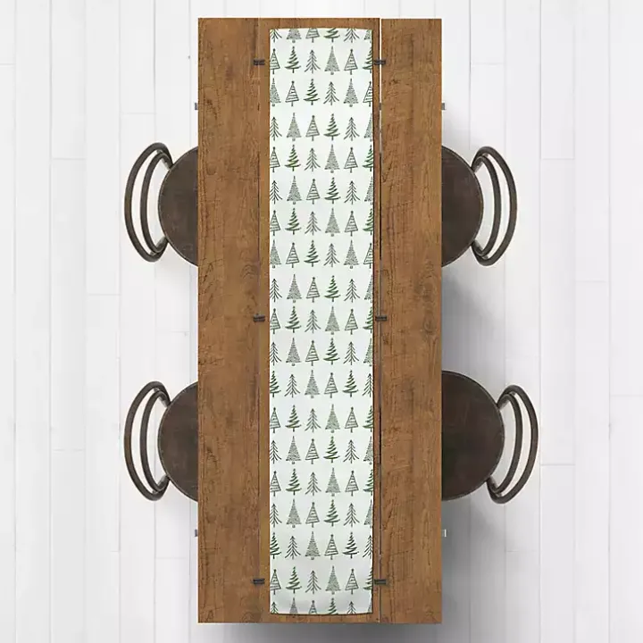 Green Christmas Tree Table Runner