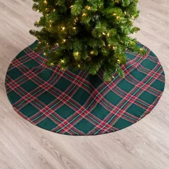 Green Classic Plaid Christmas Tree Skirt