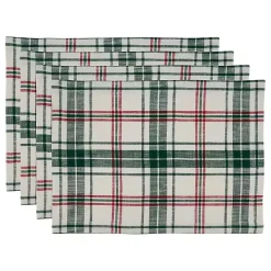Green Classic Plaid Placemats, Set of 4
