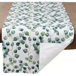 Green Eucalyptus Leaf Long Polyester Runner