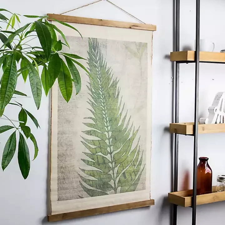 Green Fern Leaf Scroll Tapestry