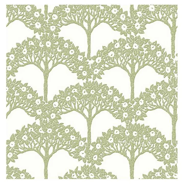 Green Flowering Trees Peel & Stick Wallpaper