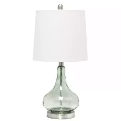 Green Glass Ripple Table Lamp