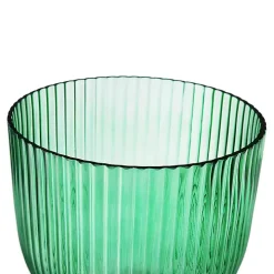 Green Glass Vase with Gold Pedestal Base, 16 in.