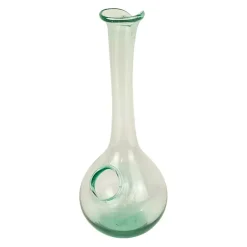 Green Glass Wine Decanter with Ice Pocket
