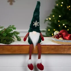 Green Gnome with LED Snowflake