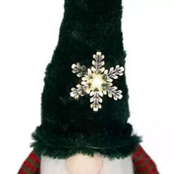 Green Gnome with LED Snowflake