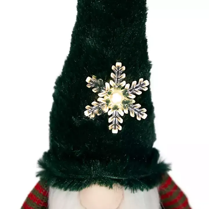 Green Gnome with LED Snowflake