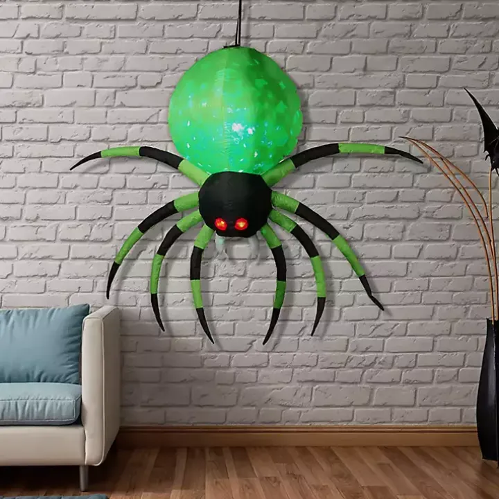 Green Inflatable Disco Light Spider