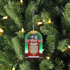 Green Mini Jukebox LED Christmas Ornament
