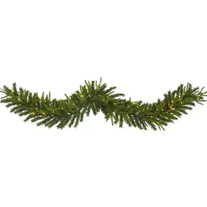 Green Pine Clear LED Garland