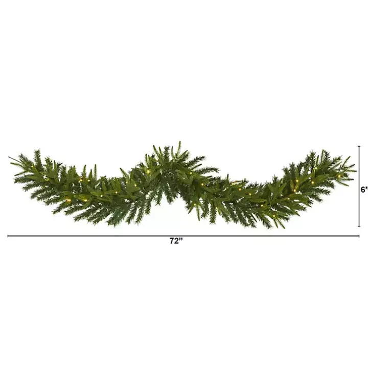 Green Pine Clear LED Garland